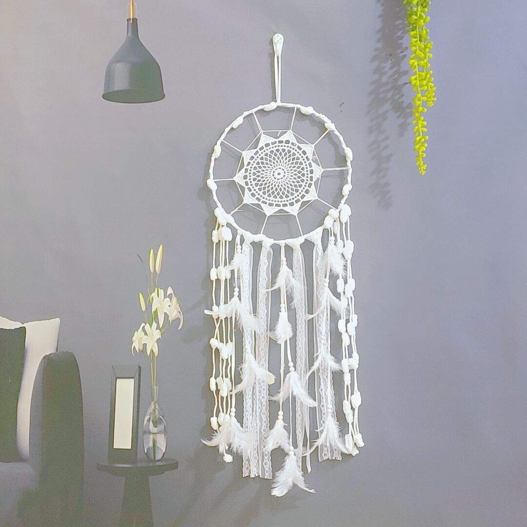 Indian Large Dream Catcher Indoor Creative Wedding Decoration Wholesale Feather Pendant Hanging Ornament With Light_voghion.com