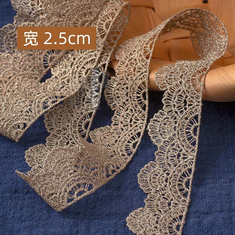 hilo de oro bordado soluble en agua rosa oro encaje encaje DIY ropa hecha a mano lolita accesorios fabricantes al por mayor