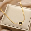Necklace stainless steel, chain for key bag , pendant, internet celebrity, Korean style, simple and elegant design
