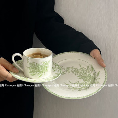 Wholesale Sweet and Happiness Bellflower Series Tableware, Medieval Countryside Style, Serving Plate and Ceramic Mug