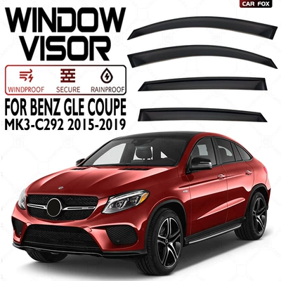 Rain shield – for Mercedes-Benz Gle Window - standard-packing-without-logo-mercedes-benz-gle-coupe-mk3-c292-2015-2019-plexiglas-no-bright-strips-rain-shield