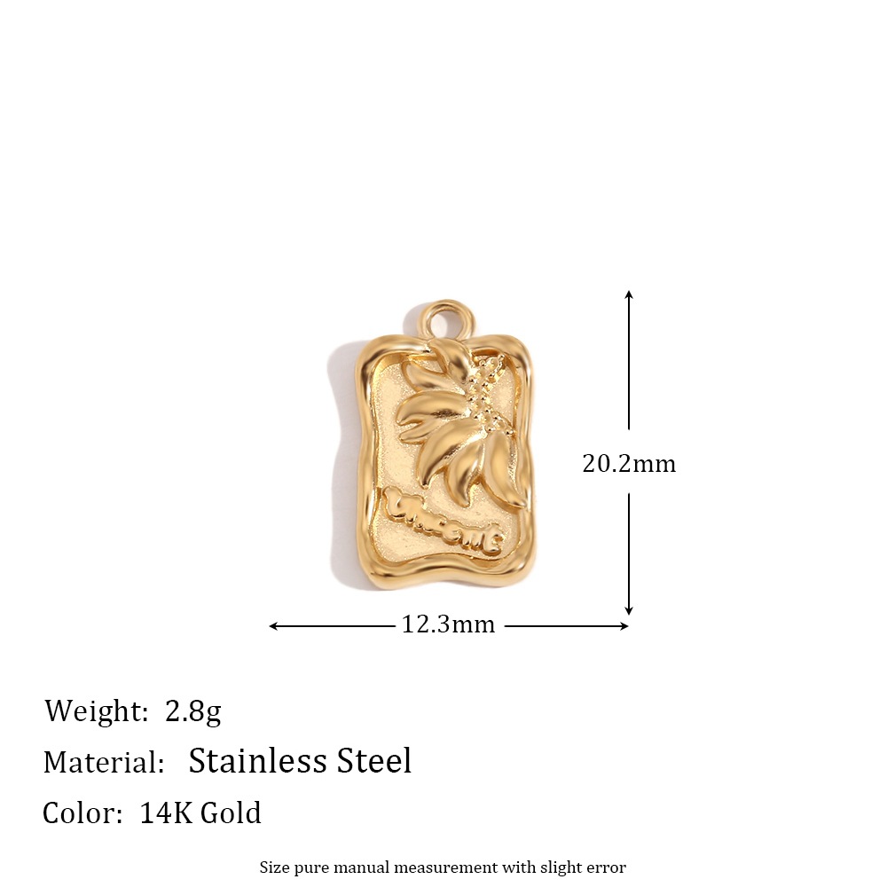 Square golden pendant