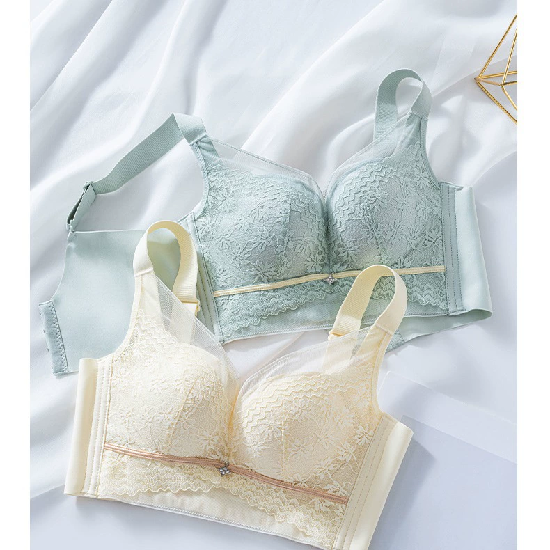 Lace supporting underwear, comfortable breathable wireless bra, wholesale