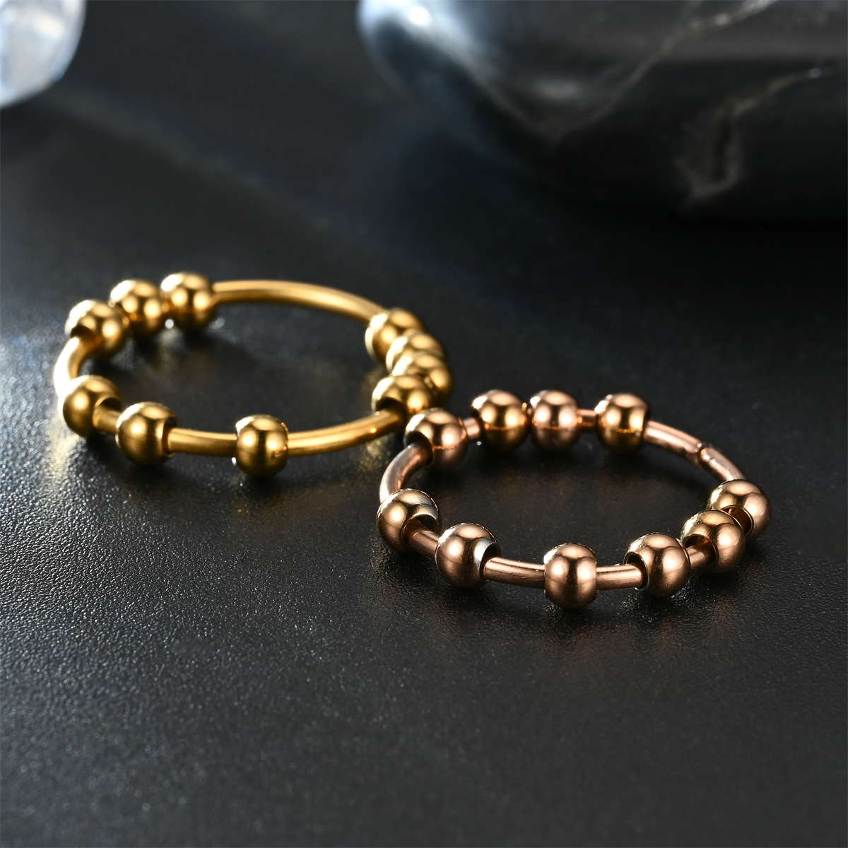 11g Weight Anxiety Ring Classification 11, 6 Ring Size Daily, Festival Occasion Stainless Steel Material Geometric Pattern Unisex Gender Plating Design Fashion Style Fashion Geometric Stainless Steel Rings Plating Stainless Steel Rings 7