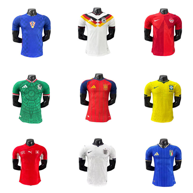 Popular Football National Teams Brazil Argentina Spain World Cup New High-Quality Player Version Short-Sleeved T-Shirt Popular Football National Teams Brazil Argentina Spain World Cup New High-Quality Player Version Short-Sleeved T-Shirt