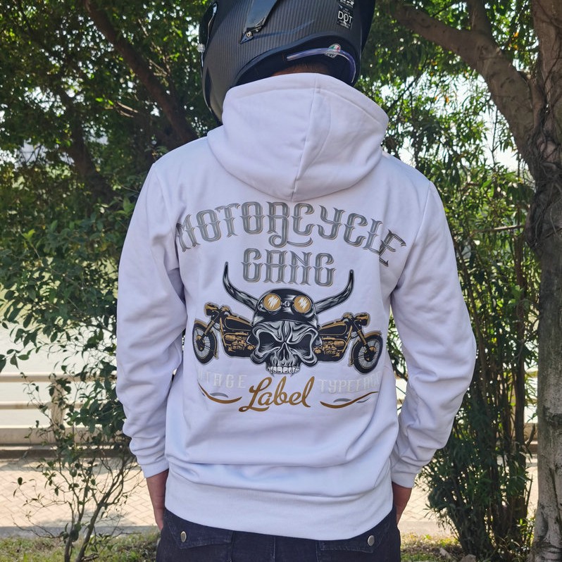 LOONG BIKER motocicleta que monta suéter protector chaqueta de los hombres con capucha de algodón elástico ropa de coche Otoño e Invierno forrado de lana