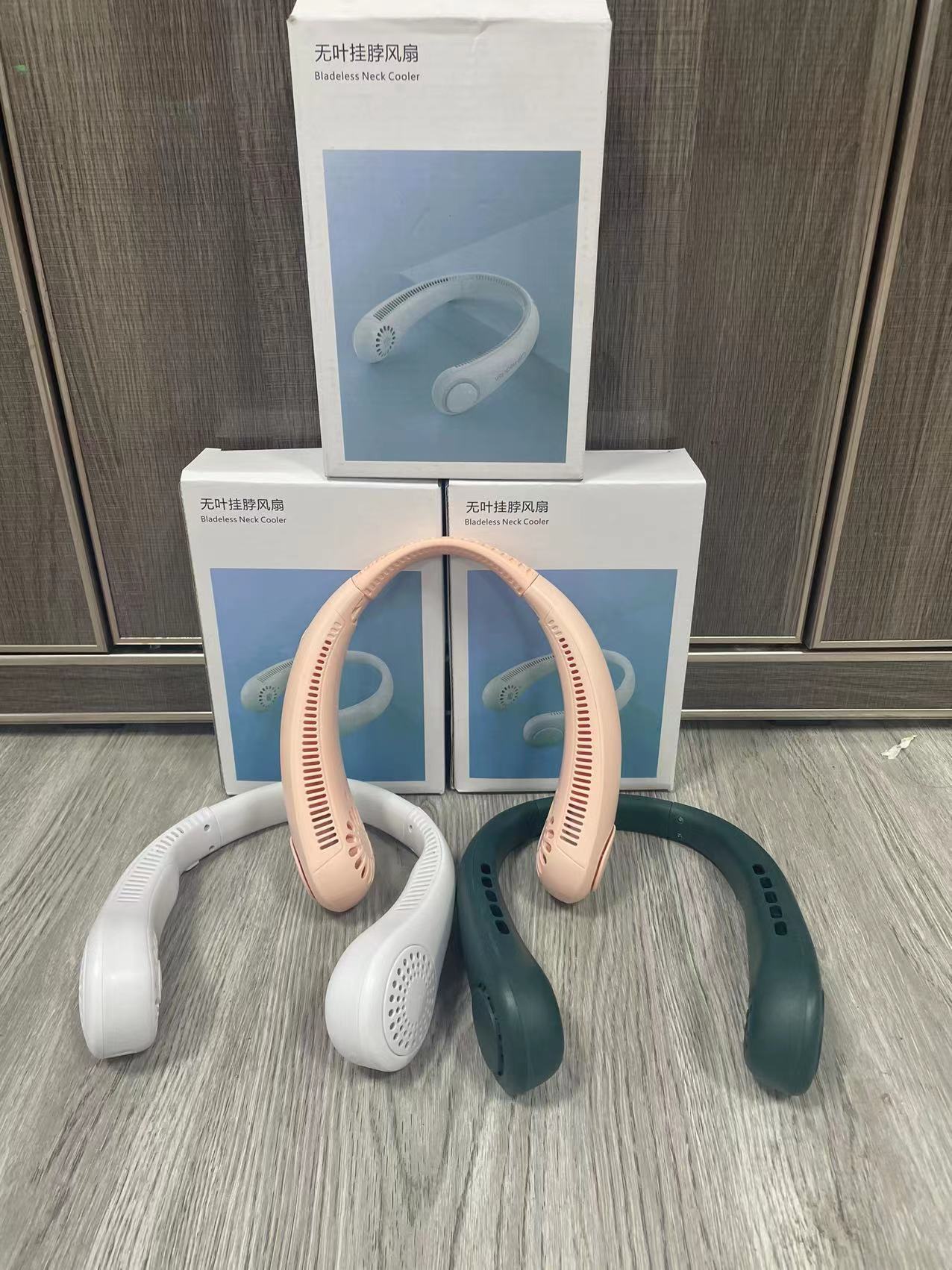 挂脖无叶风扇大风力USB充电懒人便携小风扇办公户外运动静音随身-阿里巴巴