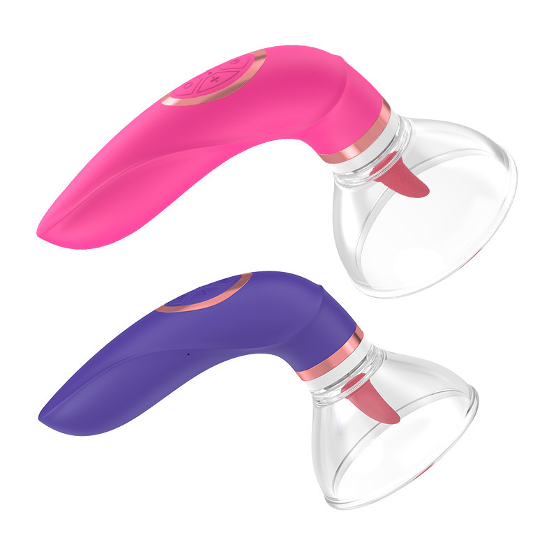 Cross-border female soft tongue clitoris massager novelty sex toy sucking tongue licking vibrator adult product wholesale