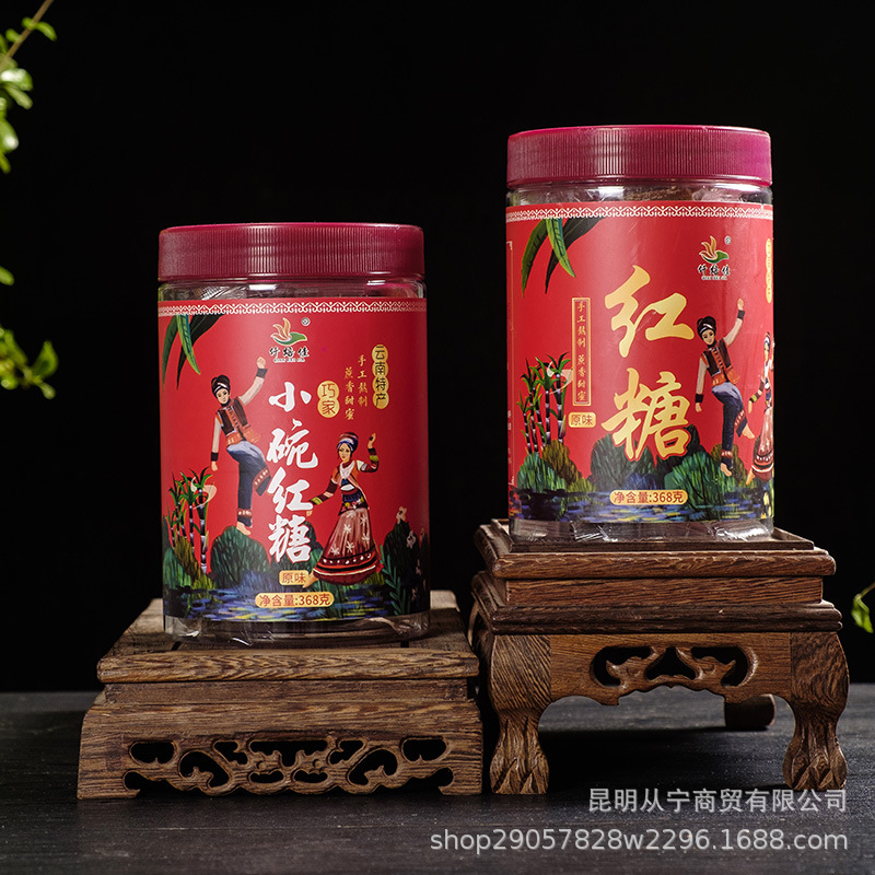 Yunnan Qiaojia Small Bowl Brown Sugar Pure Sugarcane Juice Individually Wrapped Jar 368g overview