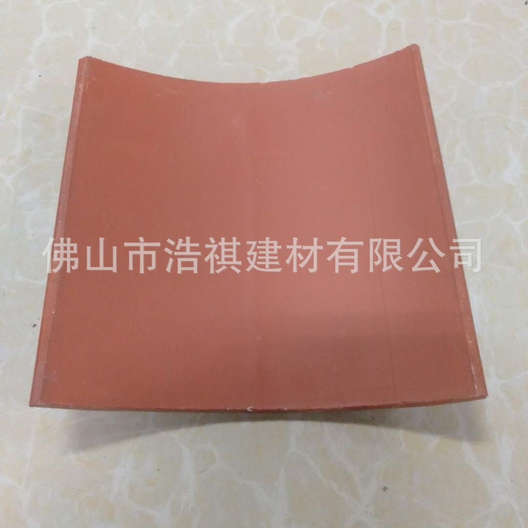 广东批发朱砂红无釉红土瓦 寺庙祠堂别墅陶瓷瓦 凉亭围墙仿古红瓦