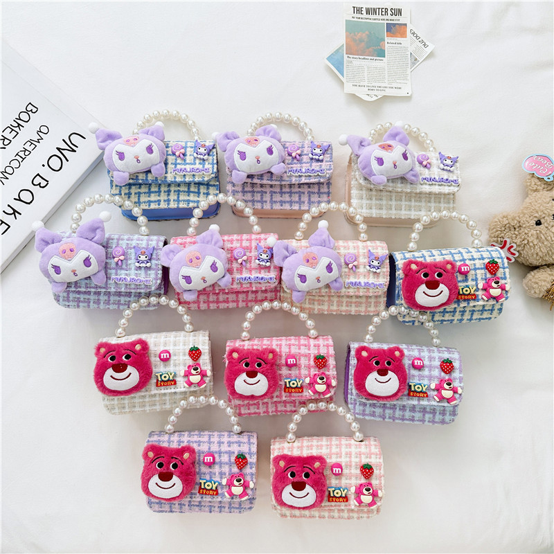 2024 nuevo estilo extranjero princesa perla bolso de cambio de mano bolso de hombro de moda para niños lindos niños mochila de chicas