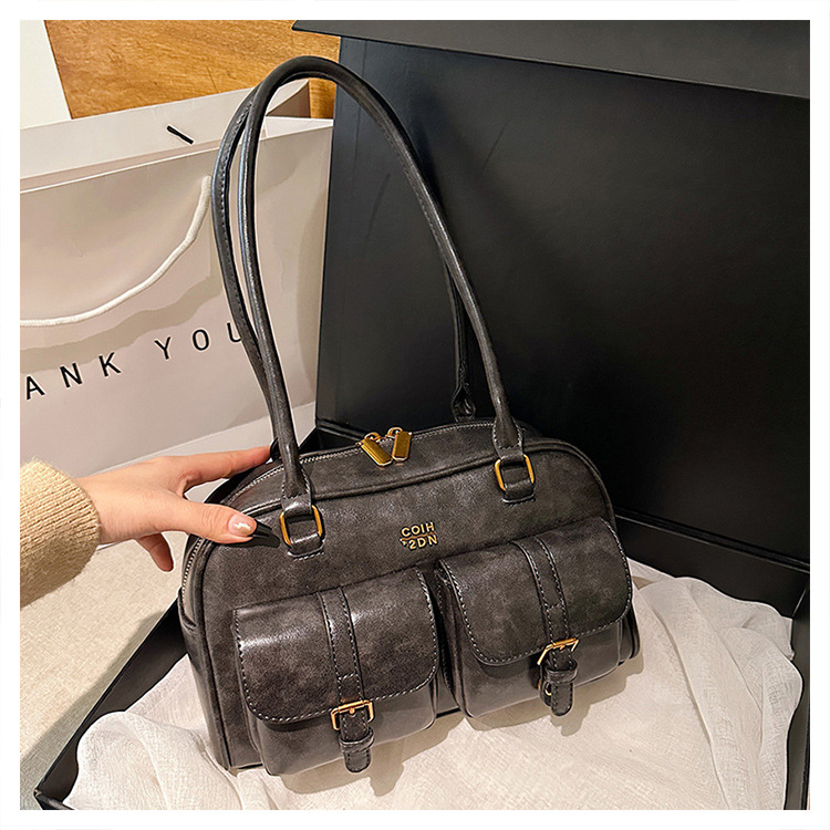Retro Niche Underarm Bag For Women Autumn Winter Versatile Trendy Korean Handbag Large Capacity Bowling Bag Wholesale - Thumbnail 8