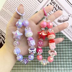 シュガーハート手描きスターラブ布人気のかわいい携帯電話チェーンキーホルダーバッグ人形ペンダントアクセサリー卸売