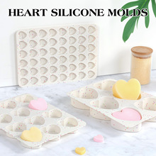 新款亚马逊12连48连爱心形状 食品级硅胶模具易脱模慕斯硅胶模具