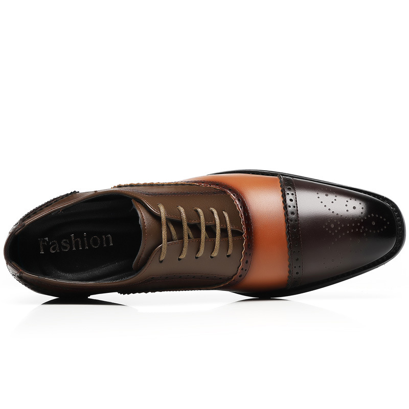 Scarpe da uomo brogue abbinate a colori scarpe da uomo in pelle intagliata scarpe alla moda traspiranti tutte le partite scarpe da lavoro formali da sposa in pelle_voghion.com