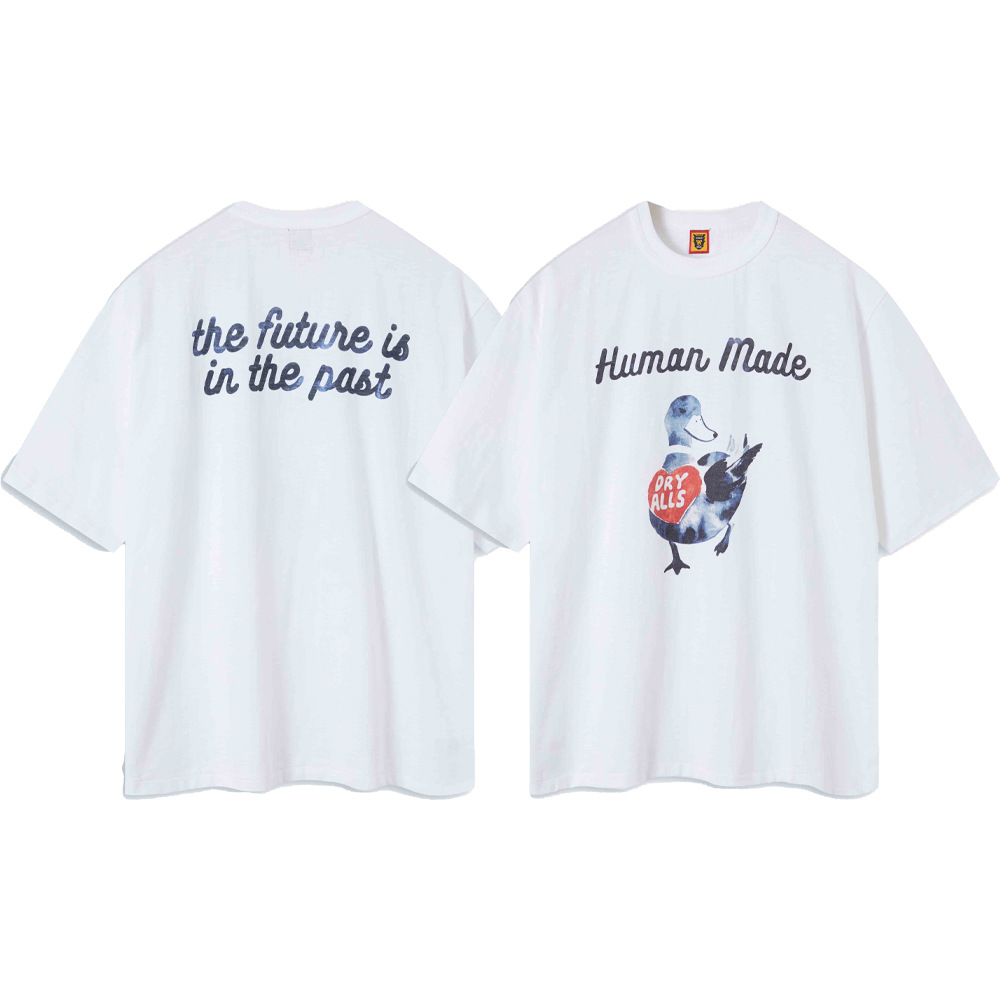 Marca de moda japonesa de bambú pesado algodón suelto pareja de hombre y mujer cilindro camiseta de manga corta media manga TEE