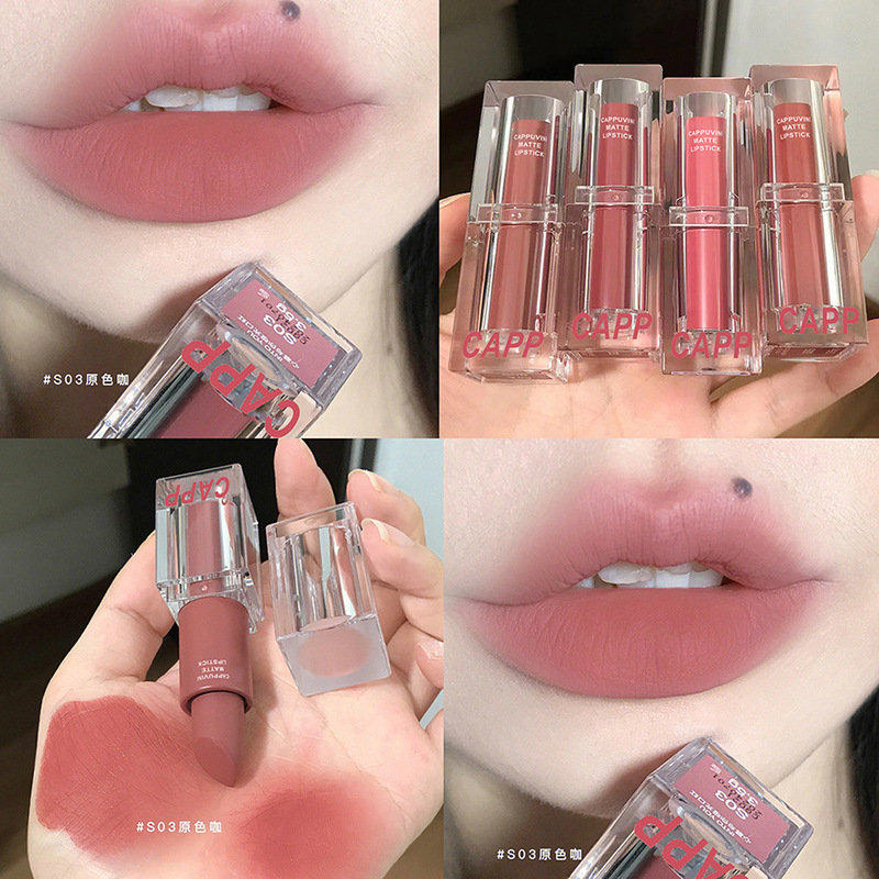 Cappuvini transparent acrylic lipstick matte makeup cross-border student party cosmetics nude lipstick
