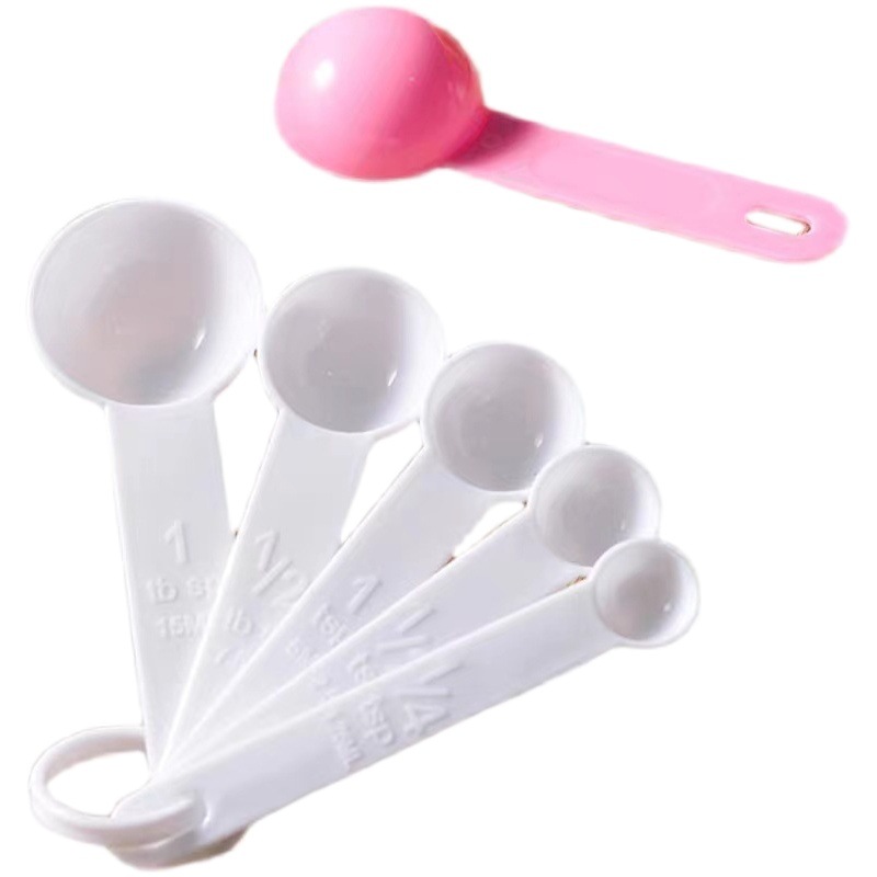 Combination of five-piece plastic baking measuring spoon with scale coffee milk powder rice flour quantitative weighing one gram small spoon