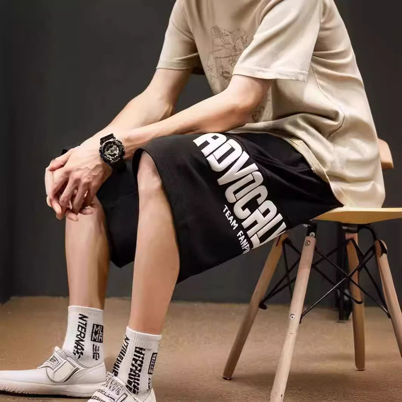 American Ice Silk Shorts Men's Summer Trendy Fashion Quick-drying Beach Pants High Street Five-point Sports Casual Basketball Pants American Ice Silk Shorts Men's Summer Trendy Fashion Quick-drying Beach Pants High Street Five-point Sports Casual Basketball Pants