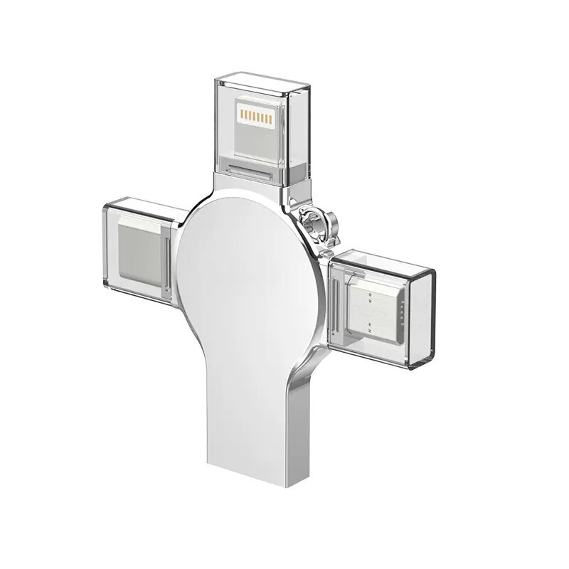 跨境四合一十字架手机U盘适用苹果安卓电脑typec金属手机优盘128g|undefined