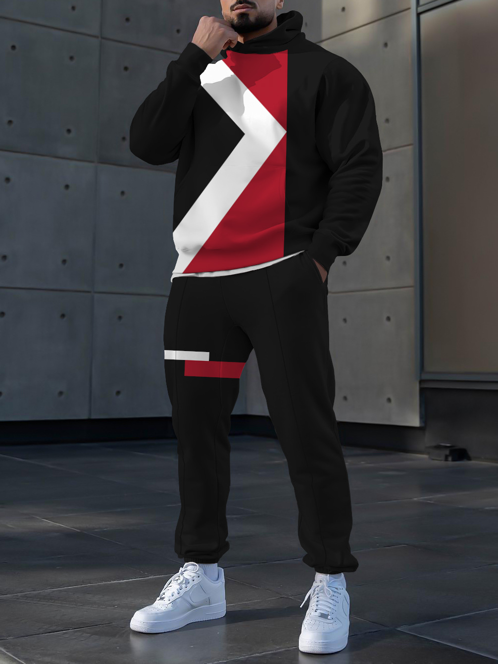 Primavera 2023 nuevo eBay AliExpress Amazon hombres deportes traje casual 3D impreso cuello redondo Pantalones