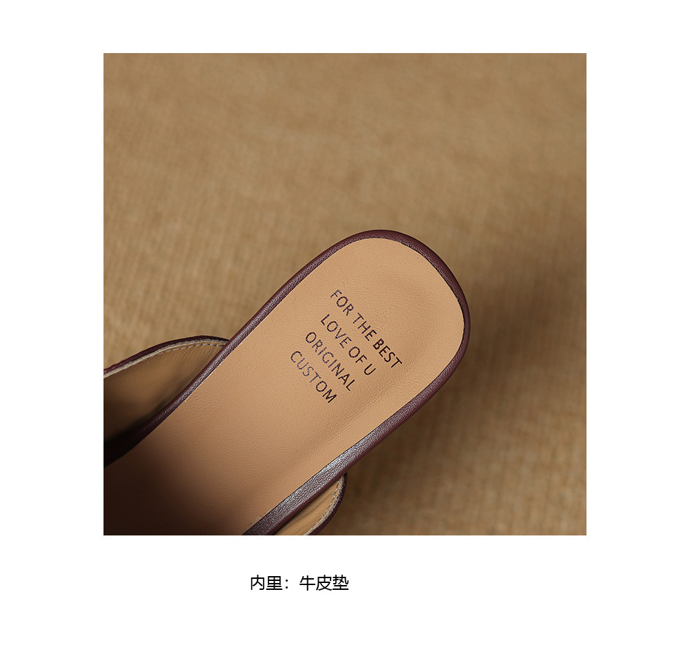 Sandal cao gót nữ hở mũi quai ngang da cừu gót 5 cm — đen chi tiết 22