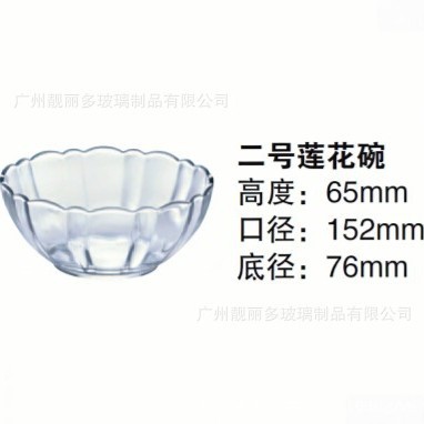 Tazón de ensalada de alto valor facial Tazón de vidrio transparente Tazón de ensalada doméstico Tazón de frutas de microondas Tazón de frutas multi-especificación rentable