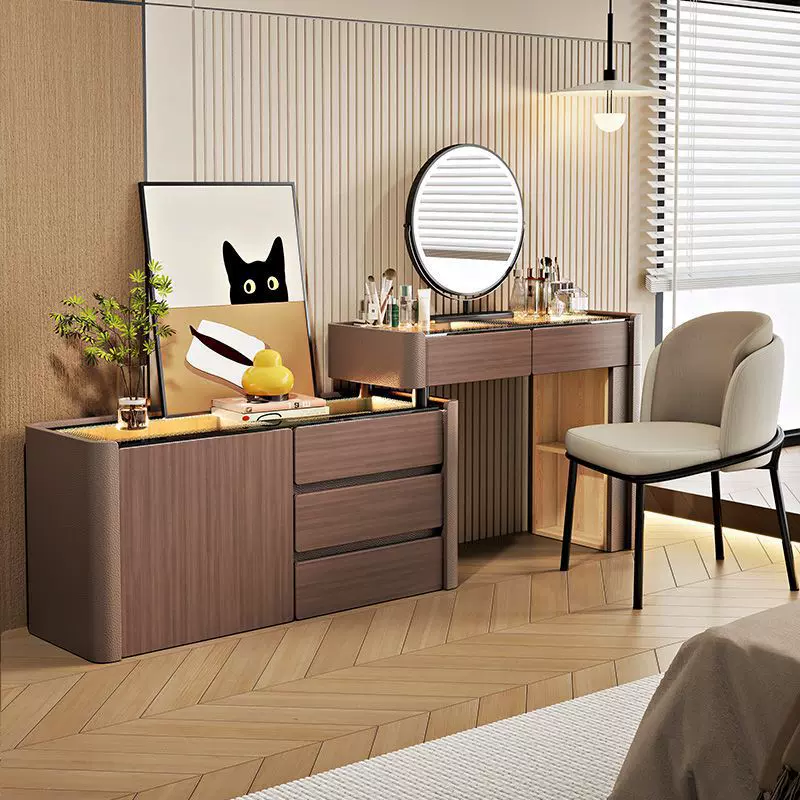 2026新款全实木书桌床头柜梳妆台卧室现代简约床位收纳柜化妆桌