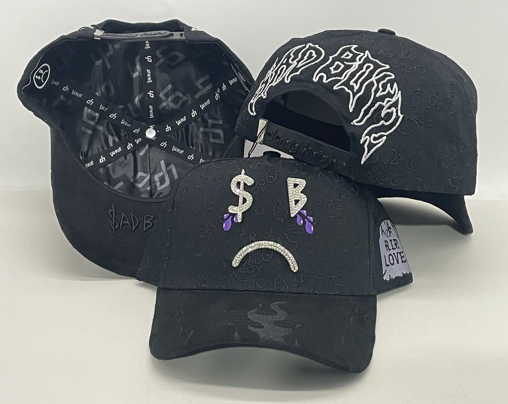 Nuevo Meike Duo Dandy bordado ajustable gorra de boca de pato borde curvo gorra de béisbol con diamantes barba tío
