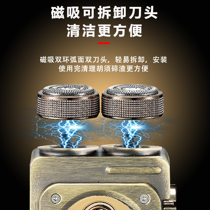 Kemei transfronterizo impermeable afeitador eléctrico varón rotativo afeitador eléctrico portátil de almacenamiento