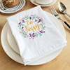 Scandinavian paper napkins, cotton cloth, wineglass, kitchen, Nordic style, with embroidery
