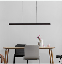 北欧餐厅LED长条灯具创意个性办公室后现代一字极简餐桌吧台吊灯