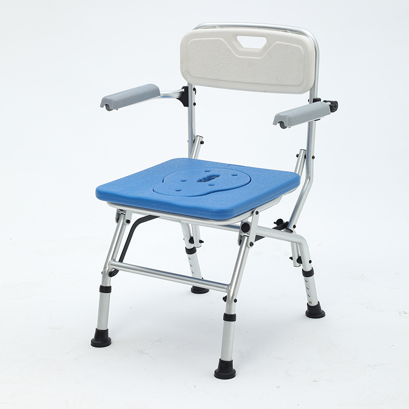 Las mujeres embarazadas de edad avanzada Silla de baño plegable Silla de baño práctico taburete de baño con discapacidad elevación de aleación de aluminio
