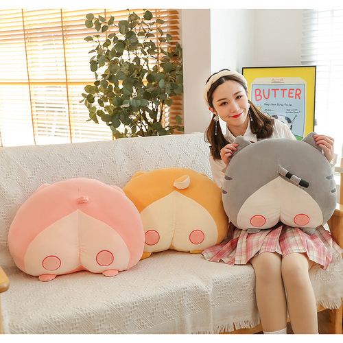 Cute creative internet celebrity corgi butt pillow creative plush cushion toy doll sleeping girl gift wholesale