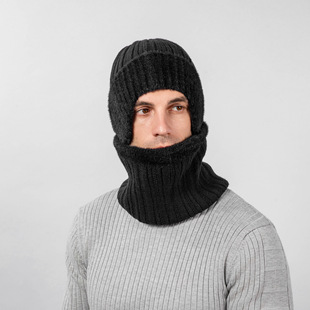 Winter Imitation Mink Ear Protection Wool Hat European and American Fashion Men's Knitted Hat Scarf Gloves Three-piece Set for Women Cross-border