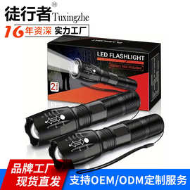 跨境A100户外led手电筒T6充电变焦迷你强光手电筒 厂家批发