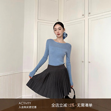 鹭青一原创【舒沁】48支美利奴羊毛小众设计感羊绒针织打底衫女冬