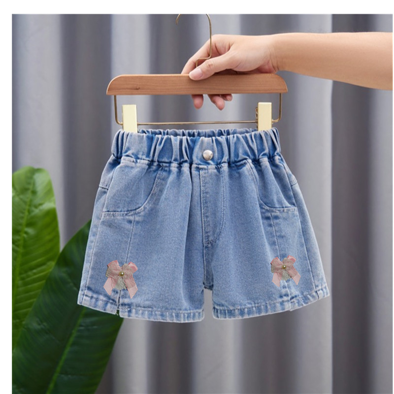 子供用デニムショートパンツメーカー卸売り女の子カジュアル薄いズボン夏の新型子供服ショートパンツ卸売りショートパンツ