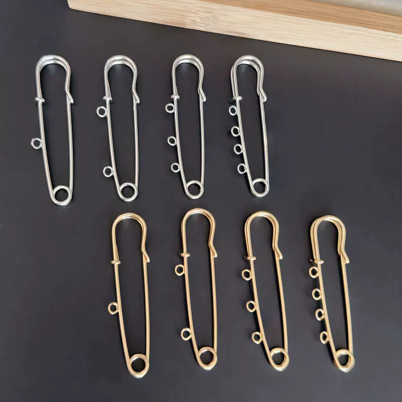 毛衣胸针别针安全胸针保色电镀裤腰扣针大别针固定衣服带圈收别针