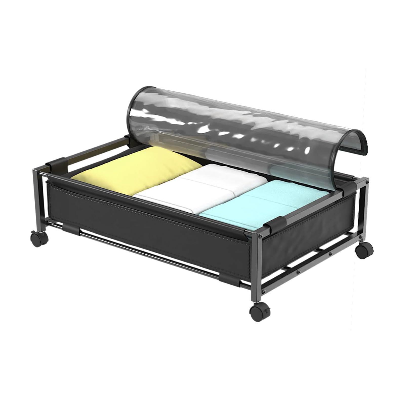 Amazon caja de almacenamiento debajo de la cama con ruedas hogar cama inferior sofá cajón tipo estante de almacenamiento móvil Almacenamiento de libros de ropa