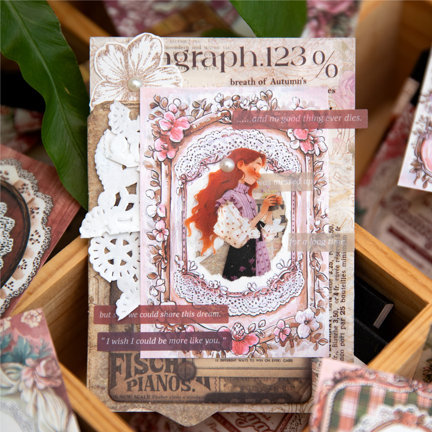 Yanji Retro Mini Material Esta serie de viajes románticos Cuenta portátil Decoración de bricolaje Material de paisaje base