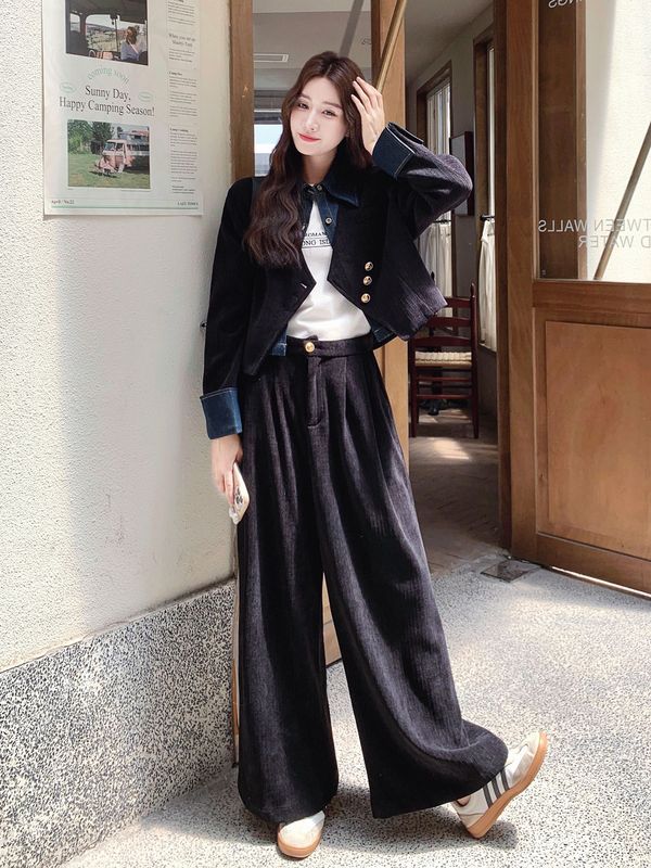 法式复古高级感套装女2025秋季新款假两件外套大方得体穿搭两件套|undefined
