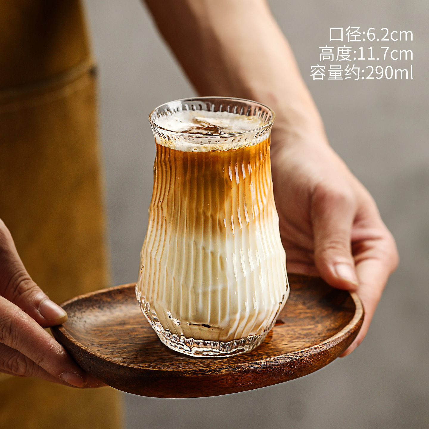 Taza de agua de vidrio en relieve hecha a mano, taza de café de hielo, taza de café americana, bebida creativa, jugo de fruta, té de leche, taza de burbujas