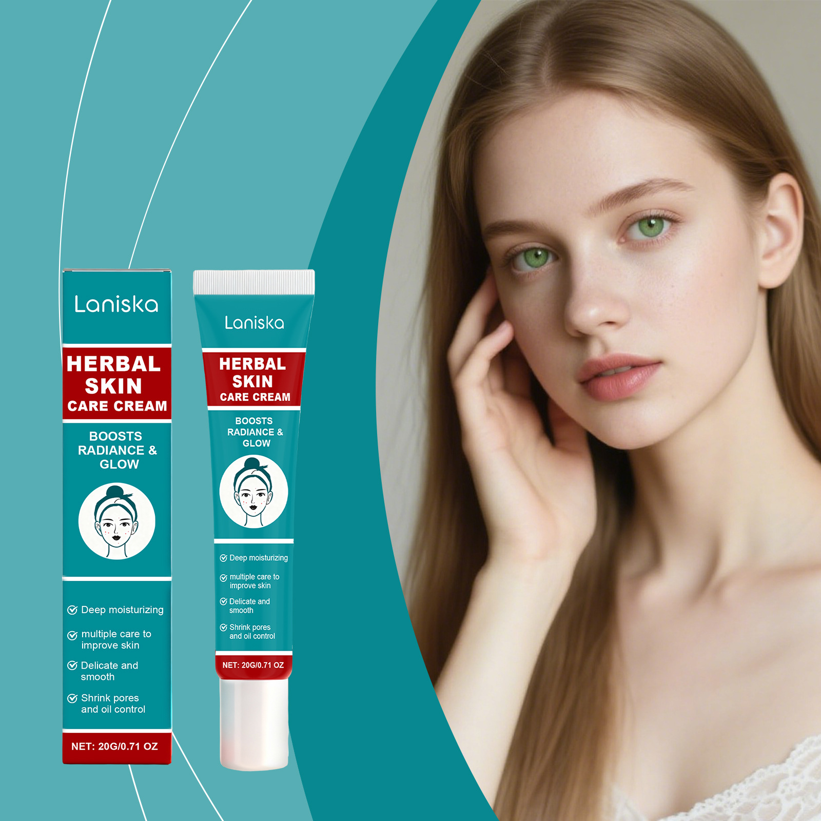 Laniska Herbal Skin Care Cream Gentle Cleansing Facial Acne Delicate Moisturizing Hydrating Nourishing Refreshing Skin Care Cream