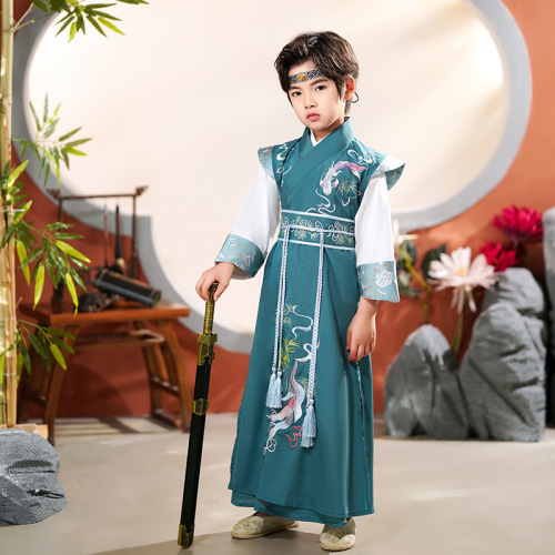 Hanfu boys kids film drama cosplay knight warrior swordsman cosplay clothes embroidery handsome flying fish wholesale ancient folk costumes suit