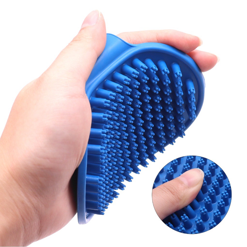 Pet bath brush plum blossom point silicone brush short hair dog rubbing bath gloves brush cat massage brush supplies