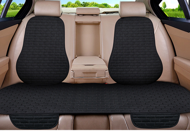 Neutral Car Seat Cushion Four-Season Single-Piece Three-Piece Set Free of Binding Non-Slip Breathable Seat Cushion Seat Cover Linen Brick Seat Cushion