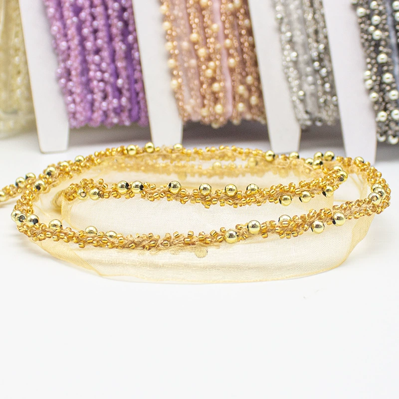 В наличии 21 цвет односторонняя большая бусина кружева ручной работы край жемчужный воротник аксессуары Hanfu лента ручной работы