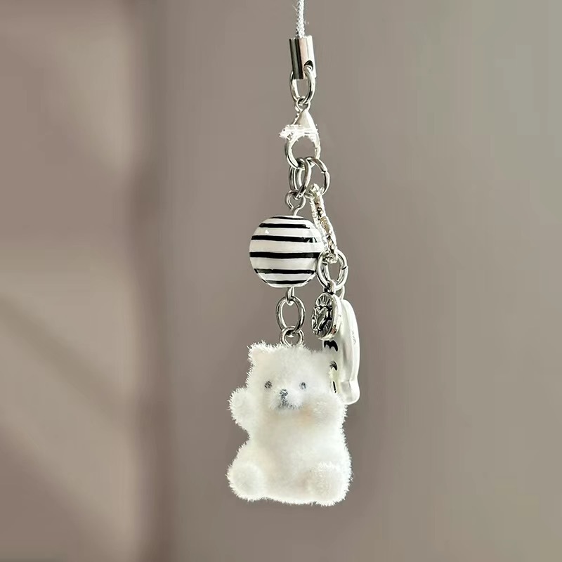 Pendentif porte-clés chiot floqué pour sac téléphone et sac à dos_voghion.com