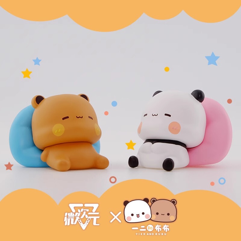 本物の1と2とBubuの日常かわいいミニブラインドボックスフィギュアオーナメントトレンディなおもちゃ周辺機器ガールギフト|undefined